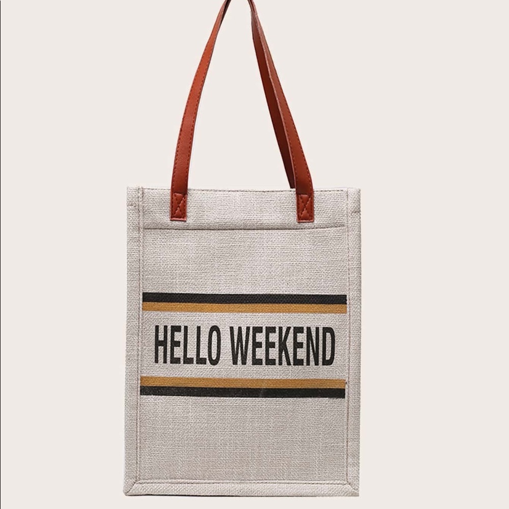 Letter Graphic Shopper Bag